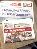 Journaux français du 6 juin 2024 rappelant le D-Day, le débarq