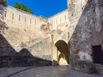 Murs à l'intérieur de la citadelle de Bastia, Haute-Corse, Fra