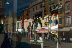 Transparency of Murano glassware in a Castello shop in Venice, Italy.