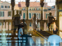 Vue du balcon de la Villa Ca d'Oro à Venise en Italie. En réal